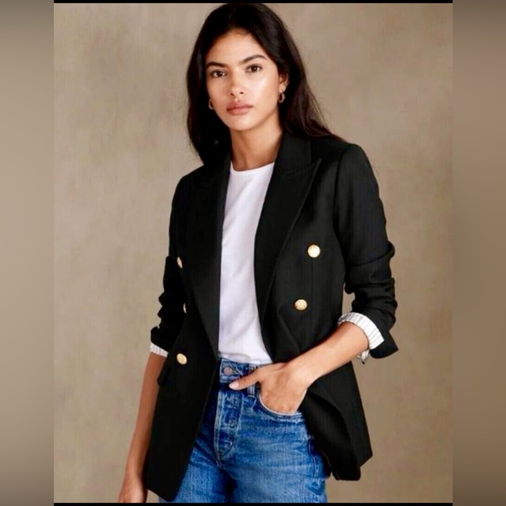 Banana Republic Double Breasted Wool Captain's Blazer